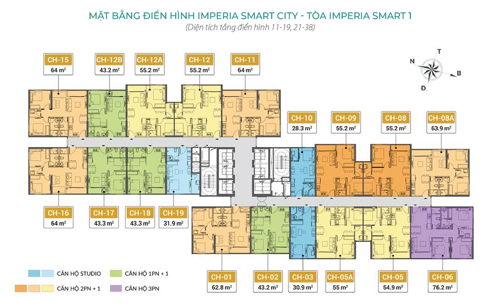 Mặt bằng thiết kế tòa I5 Imperia Smart City